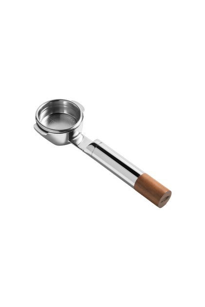 58mm E61 Silver IKAPE Openwork Bottomless Portafilter, Stainless Steel and Walnut Espresso Handle,54