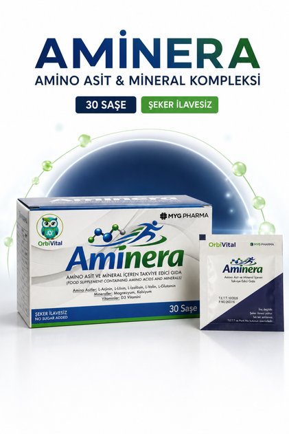 Aminera Amino Acid and Mineral Complex 30 Sachets - Muscle and Energy Support L-Glutamine, L-Arginine, Bcaa