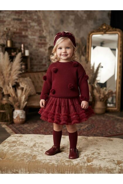 Noynoy Girls Baby 9-24 Months Knitwear Sweater and Tutu 2-Piece Set