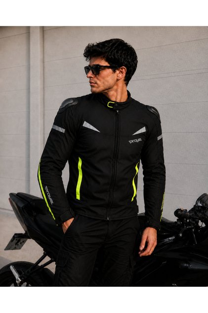 Colombia 4 Season Motorcycle Jacket Neon Yellow