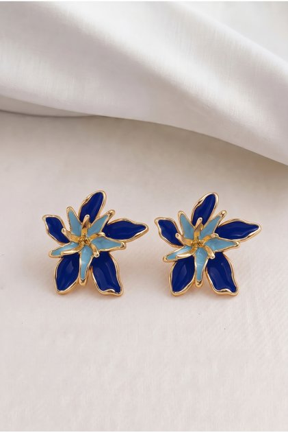 Double Layer Enamel Flower Women's Earrings