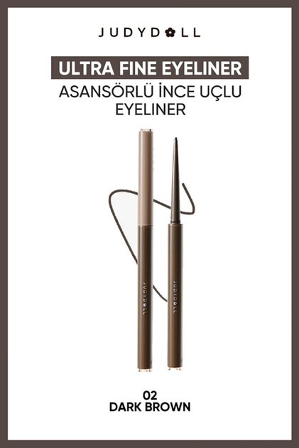 Ultra Fine Eyeliner Gel Pen İnce Uçlu Suya Dayanıklı Eyeliner #02 Dark Brown