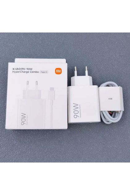 XIAOMI WHITE 90W EU Set For Xiaomi 90W GaN EU HyperCharge Turbo Fast Charging Adapter Combo with 1M