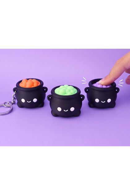 Kawaii Witch's Cauldron Clicker Keychain - Surprise Color Fidget Toy