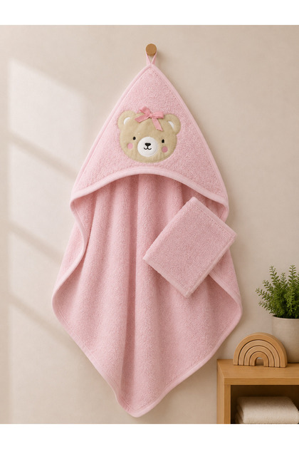 Baby patterned towel swaddle, baby bath towel eraser set