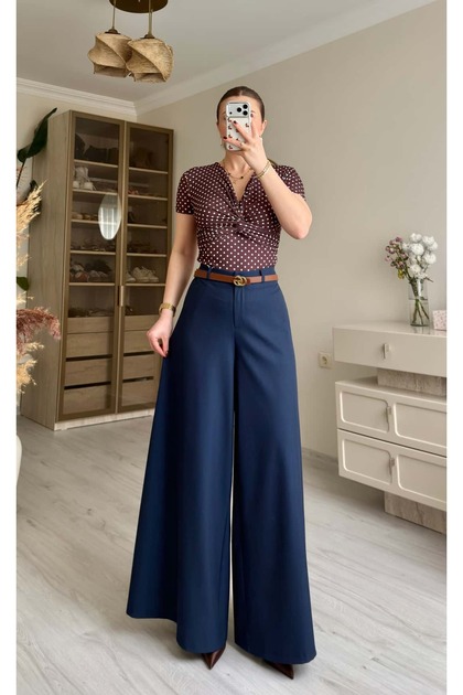 Rahat Kalıp Jean Maxi Etekli Pantolon