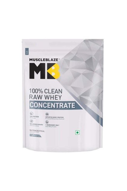 100% Clean Raw Whey Protein Concentrate, Unflavoured (1kg / 2.2lbs) | 24g Protein per Scoop | Easy to Digest