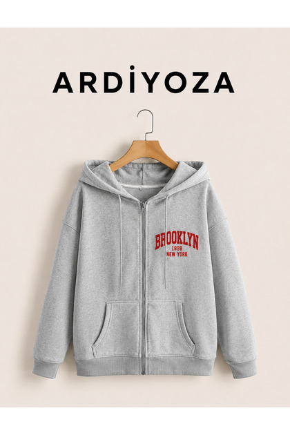 UNISEX ΤΥΠΩΜΕΝΟ ΓΚΡΙ ΜΠΟΥΦΑΝ