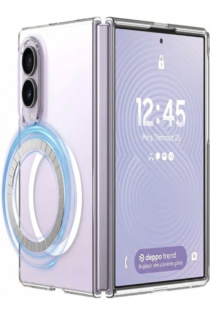 Samsung Galaxy Z Fold 8 Compatible Case Slim Hard Non-Yellowing Magsafe Camera Edge Protection Durable Transparent Translucent Glossy Back Cover