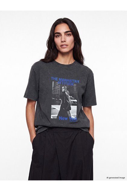 Printed 100% Cotton Loose Fit Women's T-Shirt from Uzg Store for Style Enthusiasts