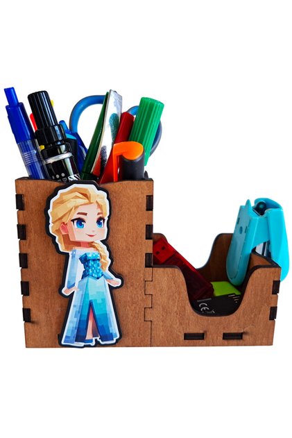 Suport Pixuri Minecraft Elsa Frozen Regatul de Gheata, lemn