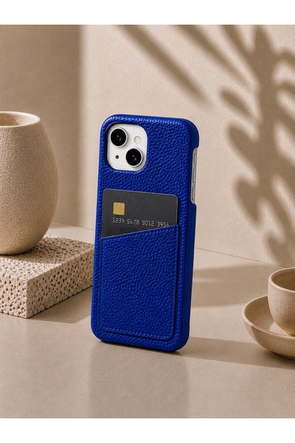 iPhone 13 (6.1 Inch) Compatible Leather Phone Case with Open Sides, Frameless Slim Design, Card Holder Compartment and Card Holder