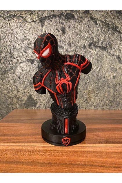 Marvel Spider-Man Miles Morales Büstü 13 cm 3 Boyutlu Baskı Dekoratif Figür
