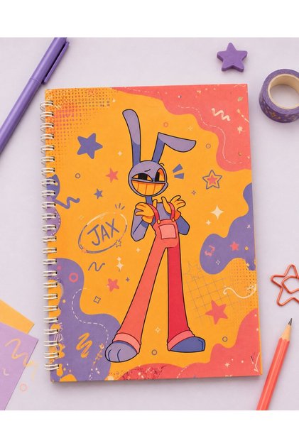 Jax Designed A5 Spiral Bound Lined Notebook Thick Coated Cover 60 Sheets with Motto Pages