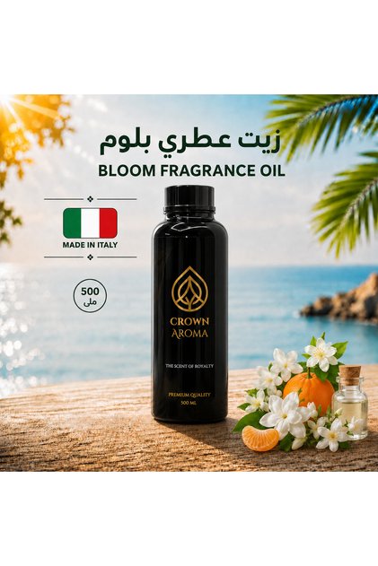زيت عطري بلوم من كراون أروما – زهر البرتقال والماندرين والياسمين ومسك الروم وزنبق الوادي والمسك الأبيض والعنبر – مناسب لأجهزة التعطير – 500 مل