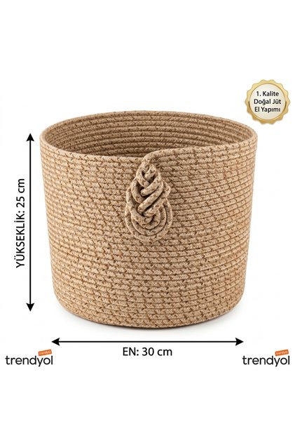 SAKSILIK 30X25 SAKSI KILIFI DEKORATİF SEPET DOĞAL ORGANİZER SEPET/EN:30 CM BOY:25 CM