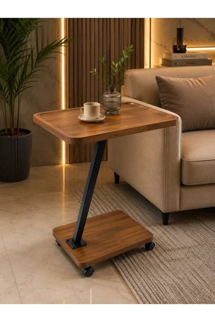 طاولة خدمة جانبية متحركة بعجلات بتصميم عصري