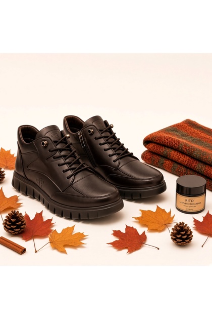 -Hakiki Deri Kadın Ortopedik Bot