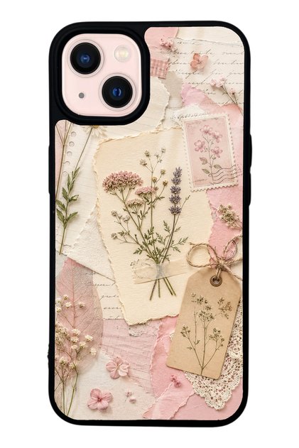 iPhone 13 Blush Herbarium Design Glossy Phone Case