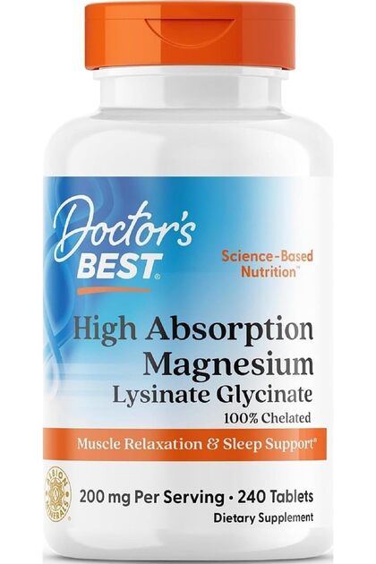 High Absorption Magnesium Lysinate Glycinate 100 mg, 240 Tablets Usa Menşeii DaphneLabs