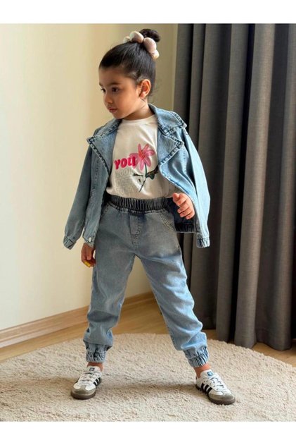 Jeans Jacket, Pants and Triple Set for Girls