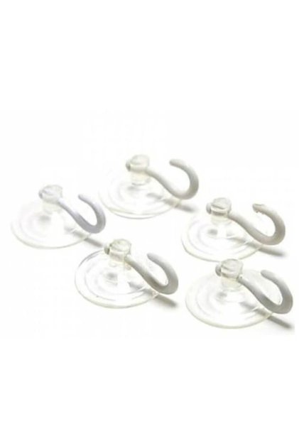 Glass Suction Cup with Hook 5 Pieces