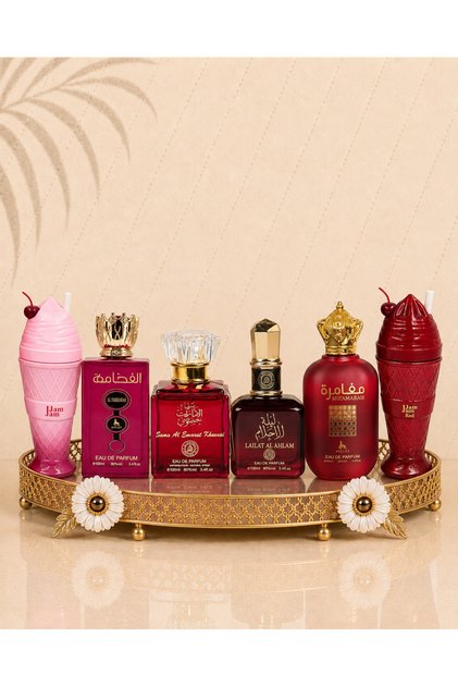 Комплект от 6 ориенталски дамски парфюма - Lailat + Sama Al Emarat Khususi + Mughamarah + Al Fakhamah + Jam Jam Red + Jam Jam Pink