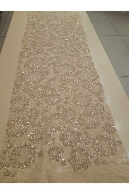 Kesip Aplik yada Motif Çıkarmalık Top Sonu Yarım Metre Taşlı Dantel