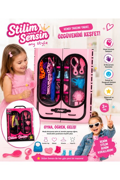 Stilim Sensin Pembe Gardolap -Anlily Elbise Dolabı