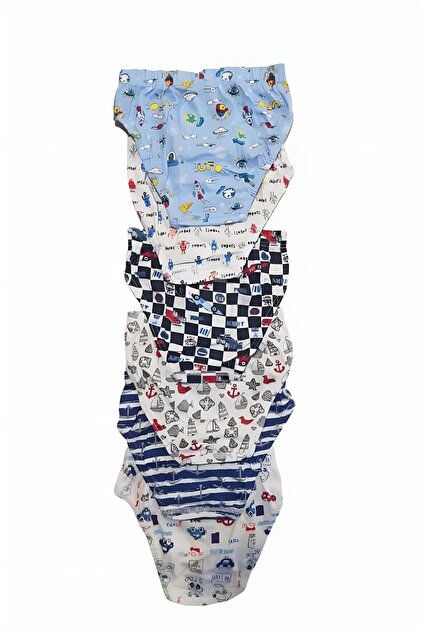 Tutku-Erkek Çocuk Elastan Printed Mixed Patterned Slip Underpants 2-Pack
