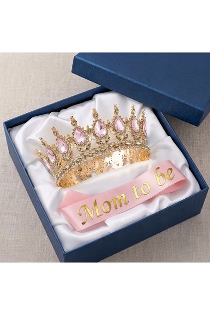MOM TO BE ÖZEL TAŞLI TAÇ VE KUŞAK