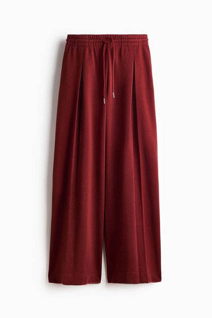 Pleat-detail drawstring trousers