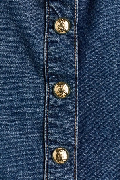 Flared-skirt denim dress