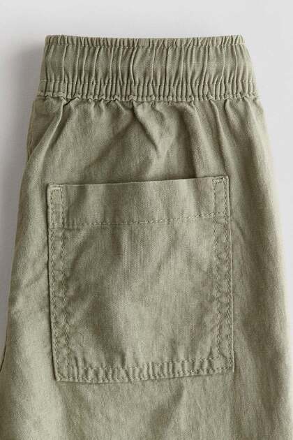 Linen-blend trousers