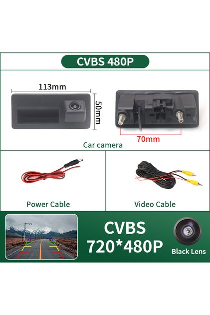 كاميرا CVBS بجهد 12 فولت 170 °   كاميرا خلفية للسيارة بدقة AHD 1080P لفولكس واجن جولف وباسات B7 B6 Ti