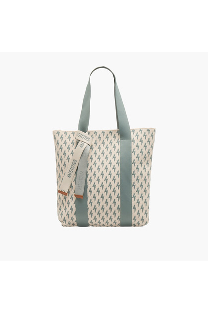 حقيبة حمل بطبعة Monogram مع سحاب للإغلاق