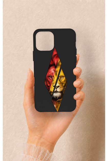 iPhone 12-12Pro Compatible Cut-Out Lion Pattern Silicone Case