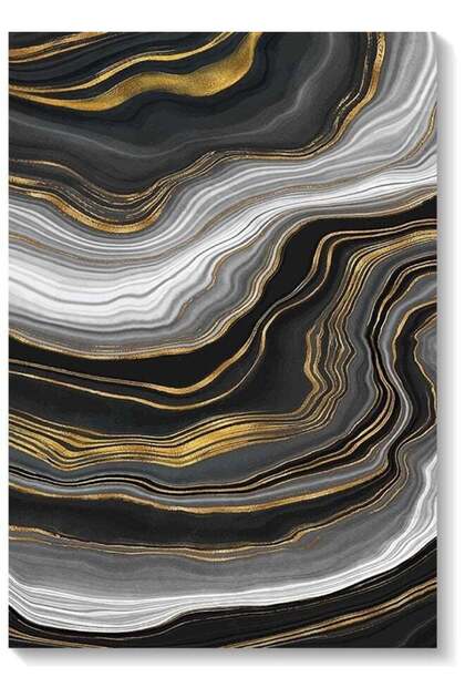 Watercolors Printed Wall Art Black/Gold/Grey 40x60cm