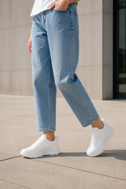 SY-9557 Beyaz Kadın Günlük Sneaker Comfort Casual Anatomik Spor Ayakkabı