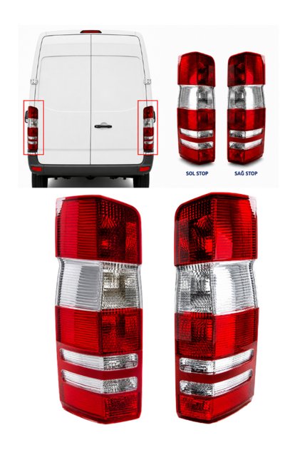 Mercedes Sprinter 2006-2018 Uyumlu Arka Stop Lambası Duysuz Sağ Sol Takım Stop Lamba