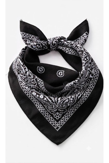 100% Cotton Ethnic Patterned Black Women's Bandana