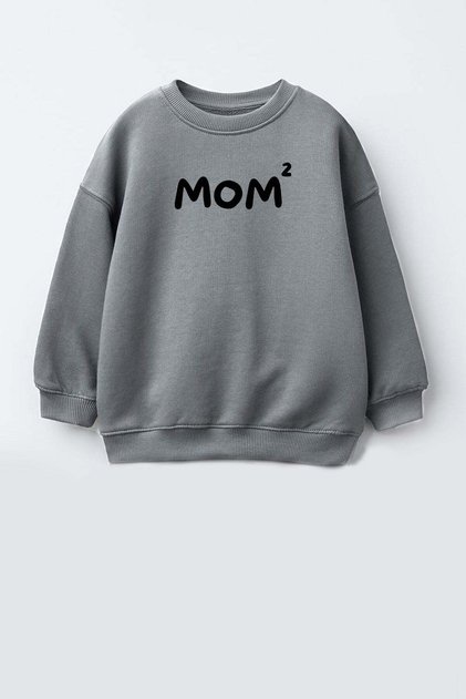 Unisex Child Mother Printed 3 Thread Fabric Cotton Sweatshirt