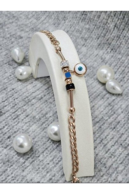 Stainless Steel Evil Eye Beaded Bracelet
