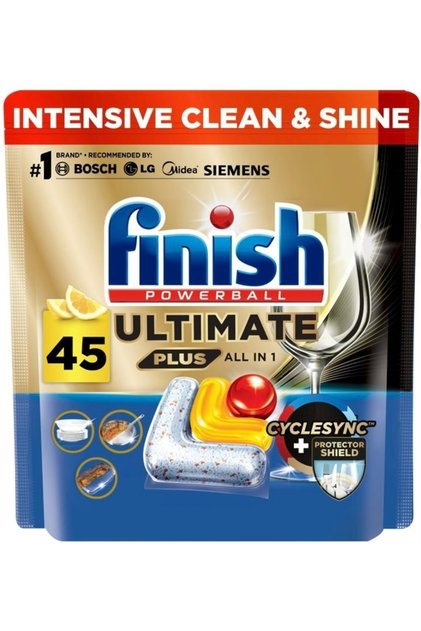Ultimate Plus Lemon Dishwasher Tablets, 45 Pieces