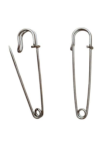 Ace siguranta ornament 50mm, argintii, set 2 bucati