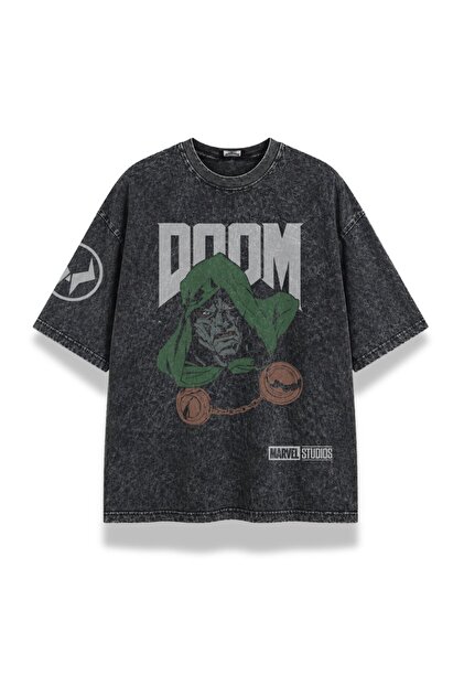 Unisex Doctor Doom Sleeve Printed Washable T-Shirt, Oversize Movie Themed Retro Tshirt