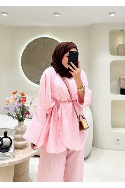 Feray Pantolon Takım Pembe