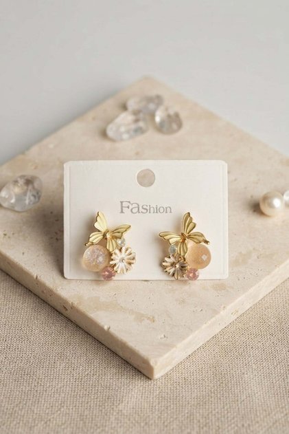 Butterfly Model Floral Women's Earrings