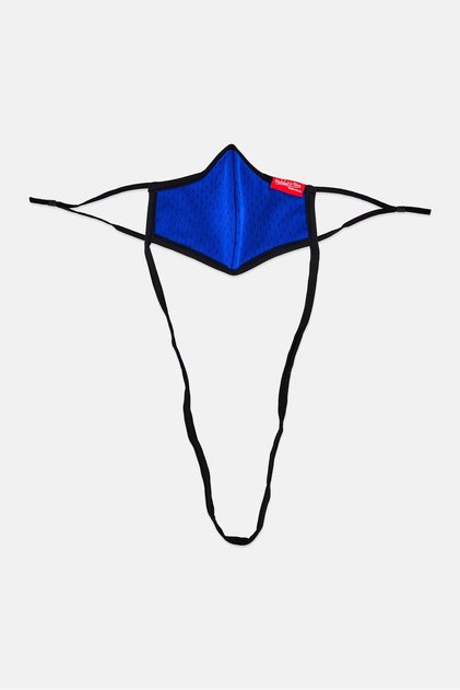 Men Brand Logo Face Mask, Blue