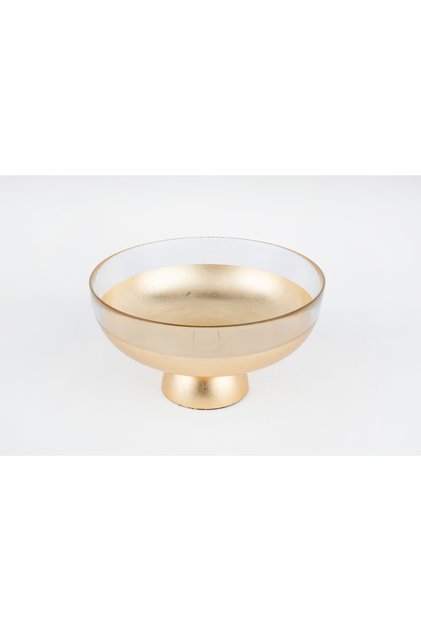 Salad Bowl Fruit Bowl with Gold Leaf Feet 27 cm